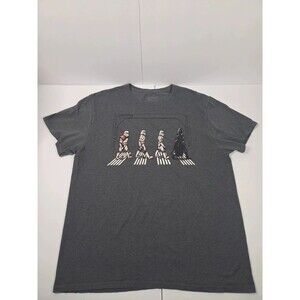Star Wars Abbey Road Darth Vader Stormtroopers T-Shirt Charcoal Gray Size Large